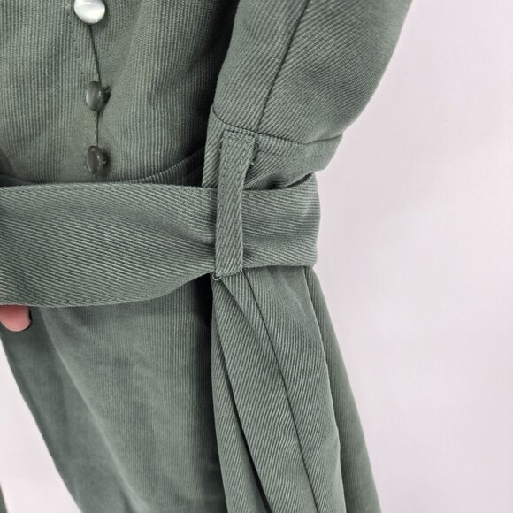 Nohea womens medium olive green belted adjustable strap mermaid midi dress NWT - Picture 6 of 12